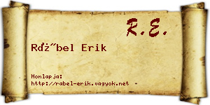 Rábel Erik névjegykártya